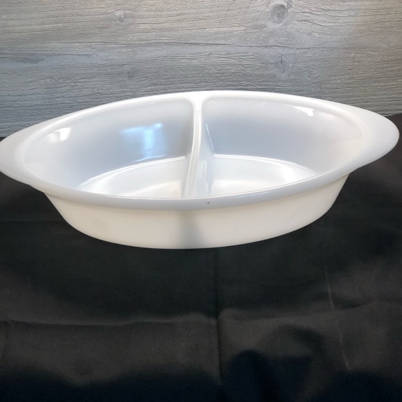 Vintage Oval Glasbake Divided Serving Dish - Picture 2 of 4